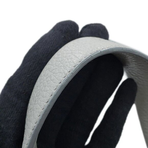 PRADA Punching logo Tote Bag Size Small Leather Gray - Picture 10 of 16